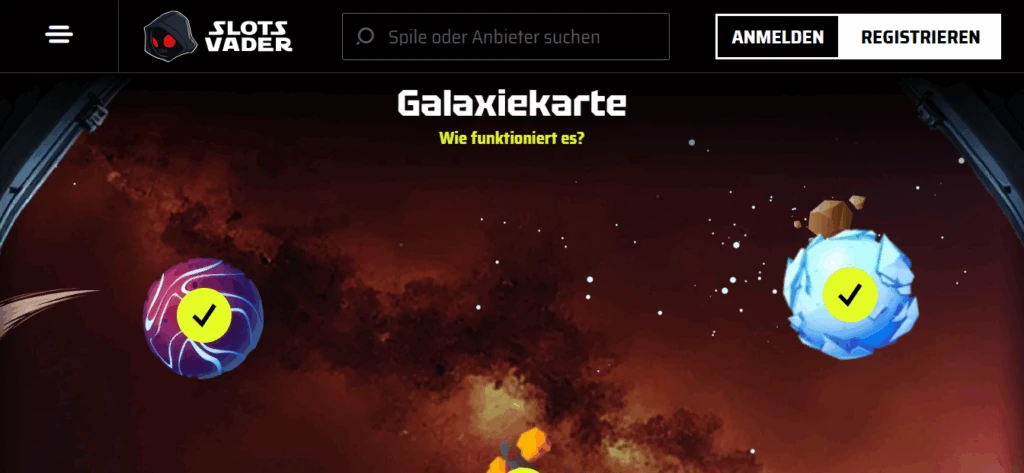 SlotsVader Casino Galaxiekarte