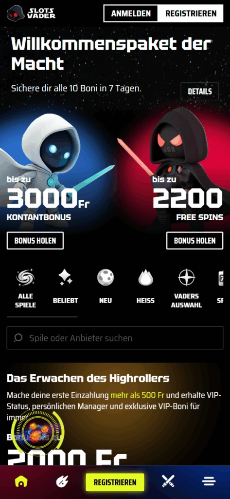 SlotsVader Casino Bonus