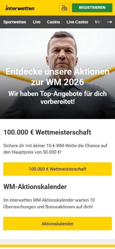 Interwetten WM 2026 Aktionskalender